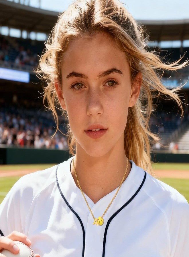 Kenailw Softball Gifts Necklace for Women Jewelry 8 12 Birthday Gift Accessories Sports Lovers Stuff (Softball A) - Image 2